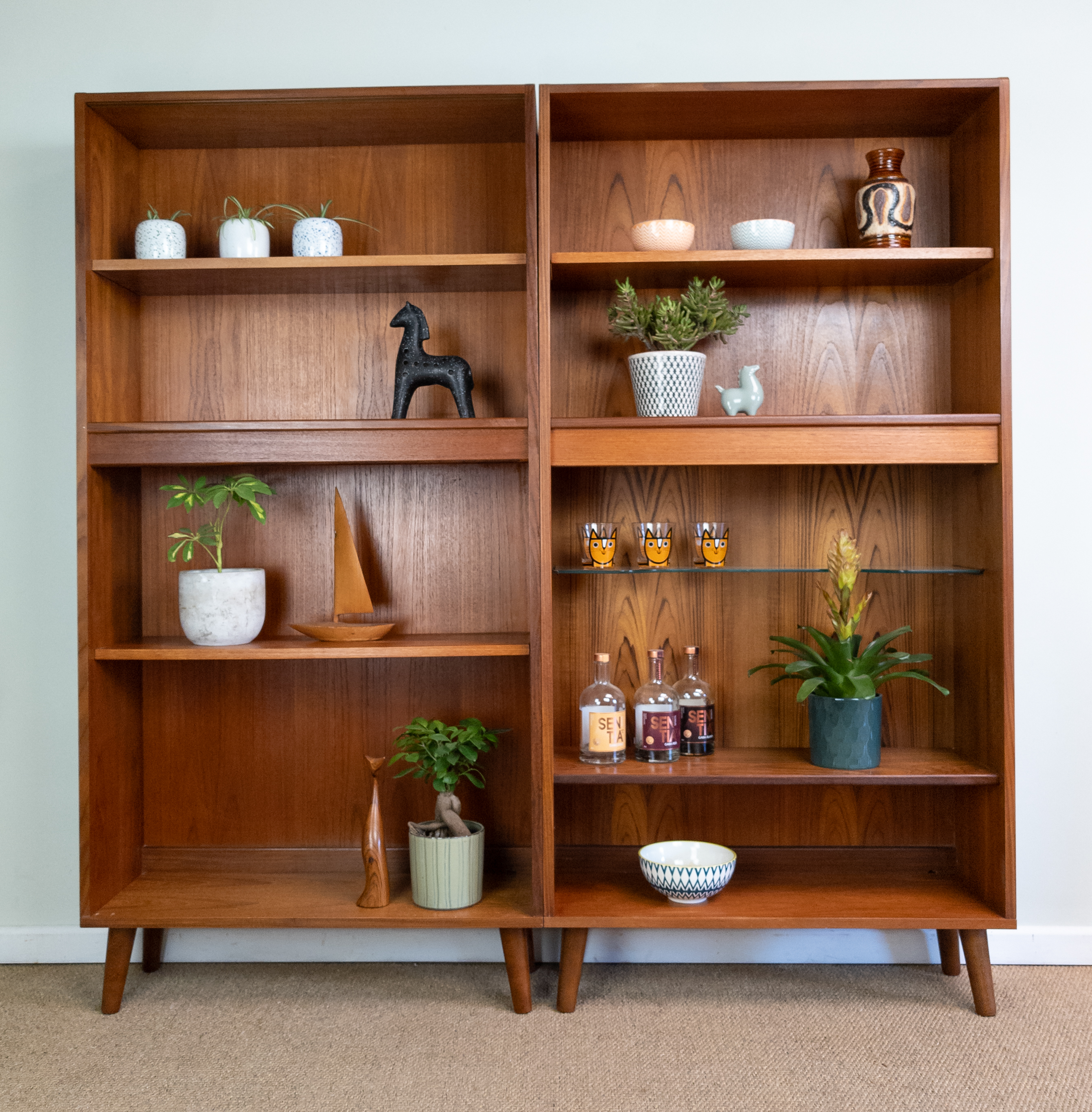 Pair of Vintage Mid Century Teak Retro G-Plan Bookcase Wall Shelves Units